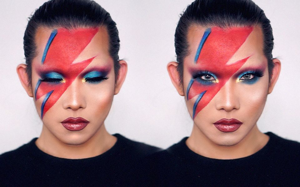 方方致敬经典鲍爷闪电妆