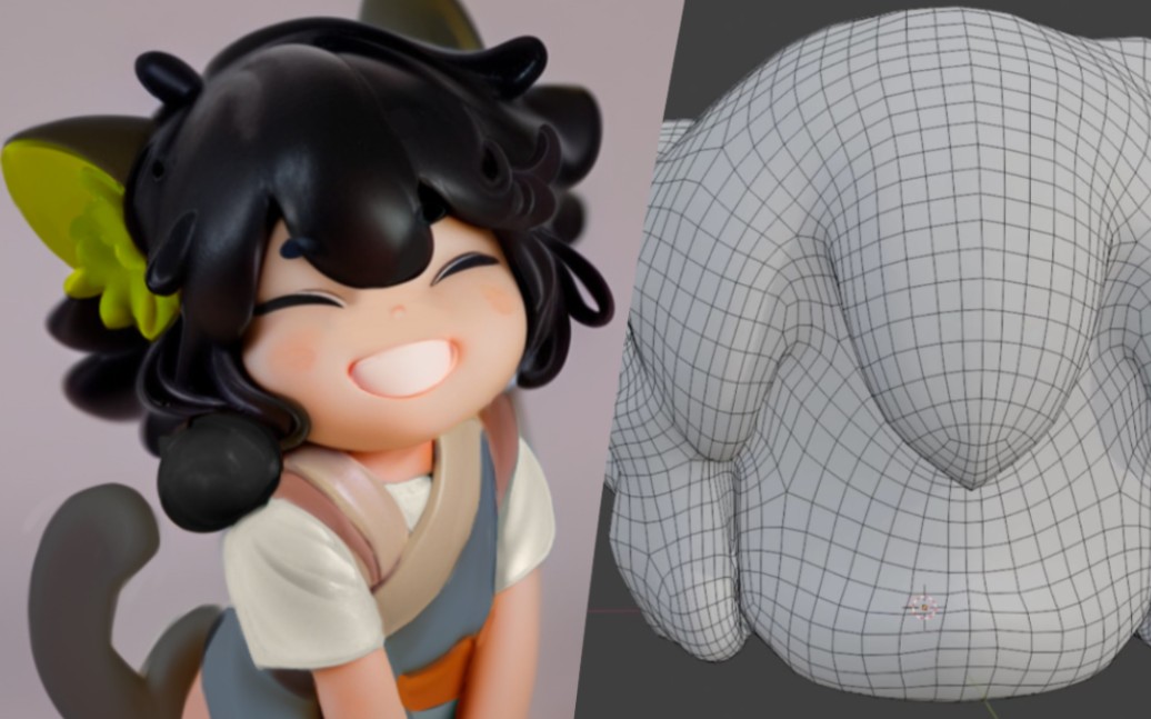 『半分钟学会』罗小黑手办风与建模教程