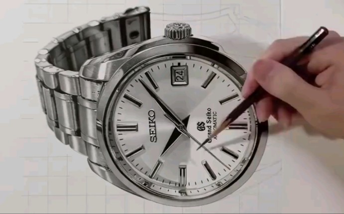 【素描】素描手表,把铅笔笔触转化成手表的质感 作者 