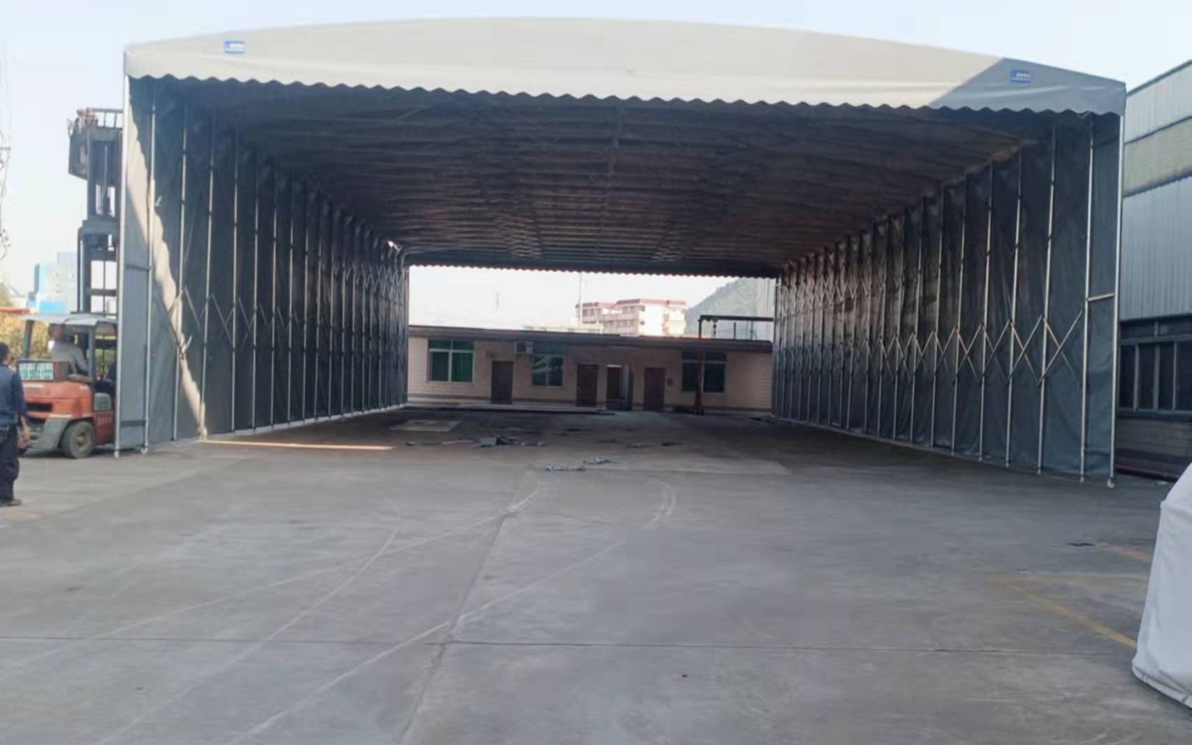 中山三角-电动遮阳移动棚-推拉雨棚- 电动轮式推拉棚-xy-01