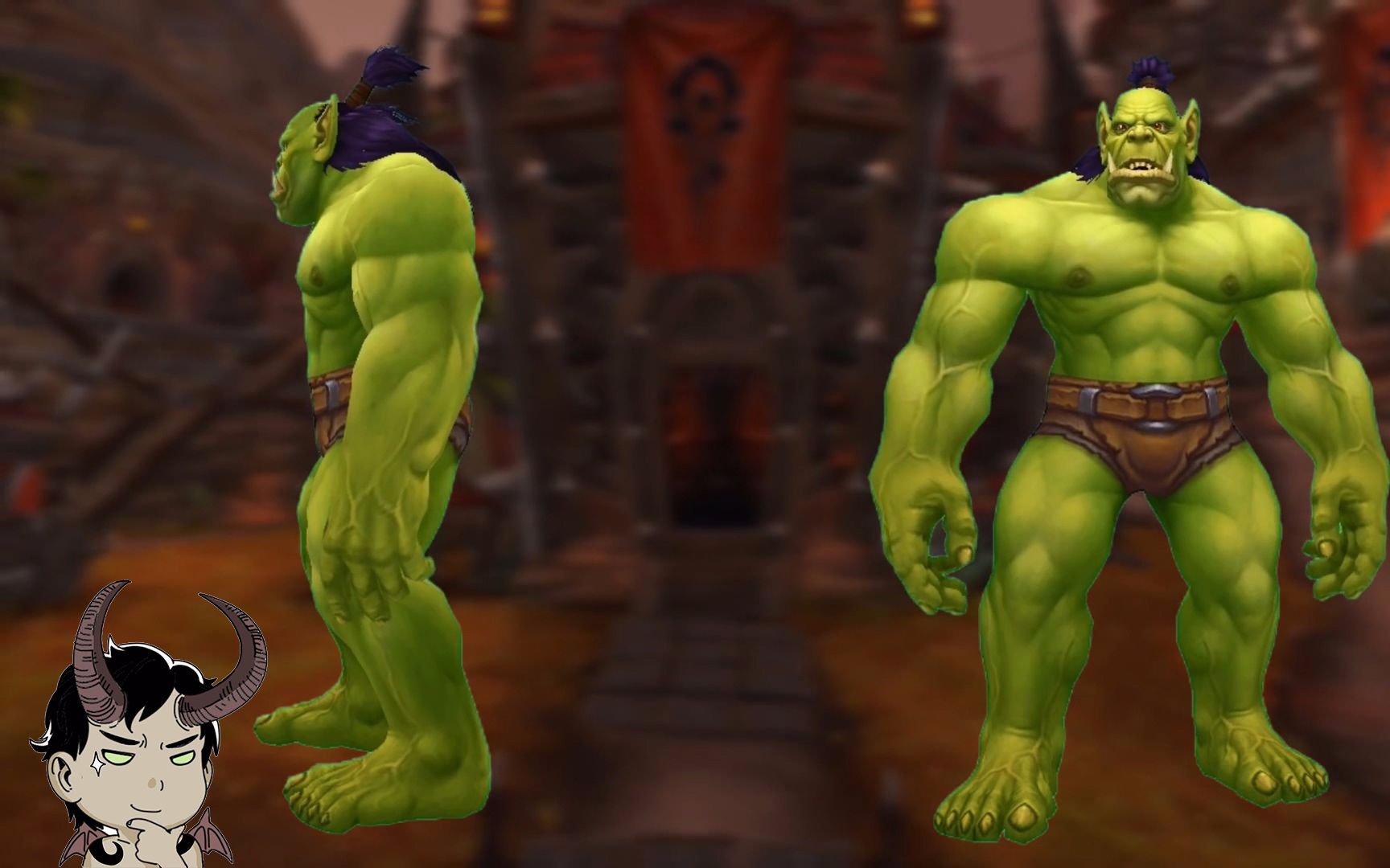 嘉栋魔兽世界80兽人直背好还是驼背好