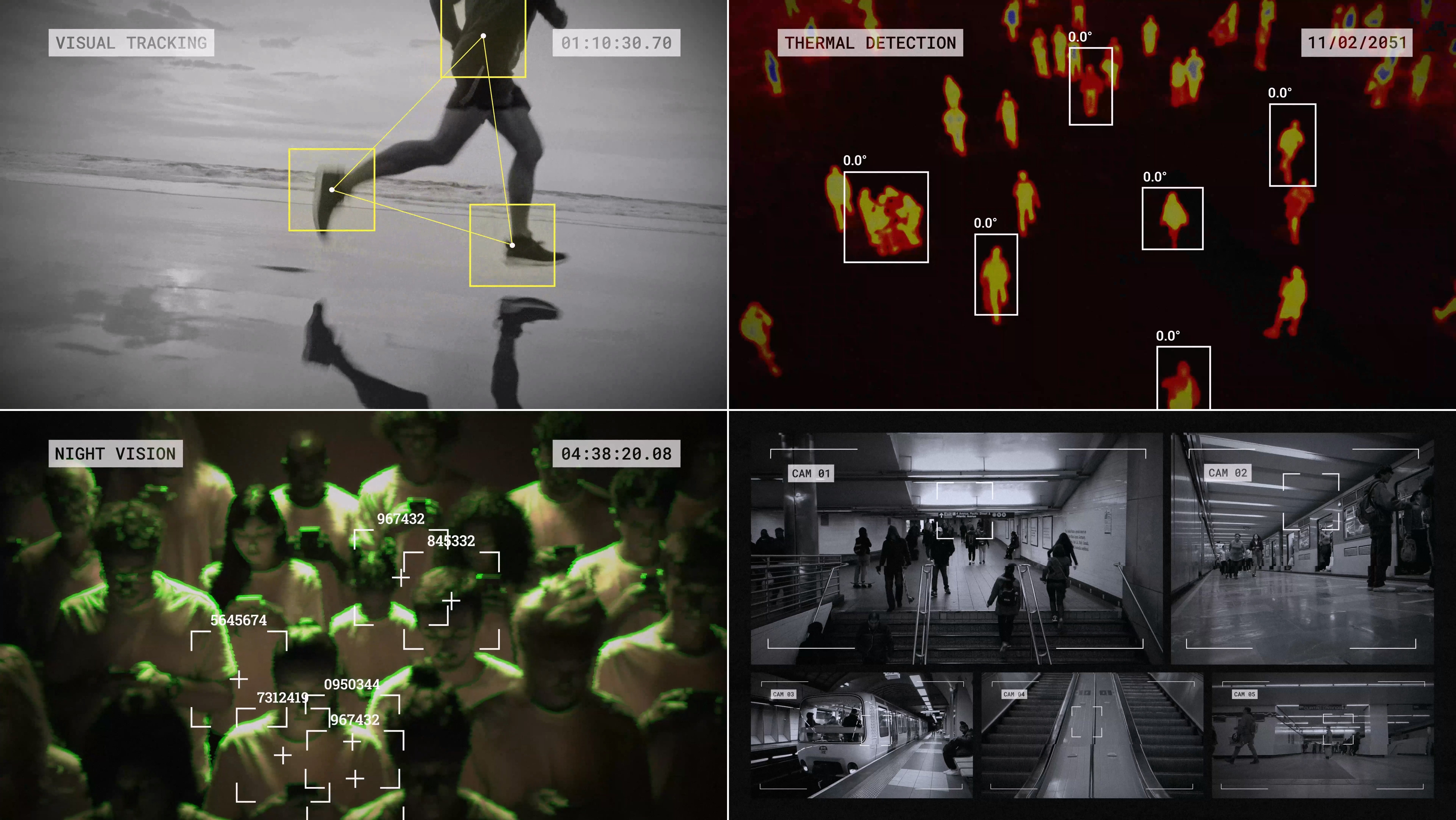 间谍黑客活动模拟监控画面人物追踪定位ae模板