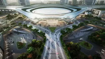 Aedas TOD系列-东莞虎门高铁站站房改扩建工程实施方案动画