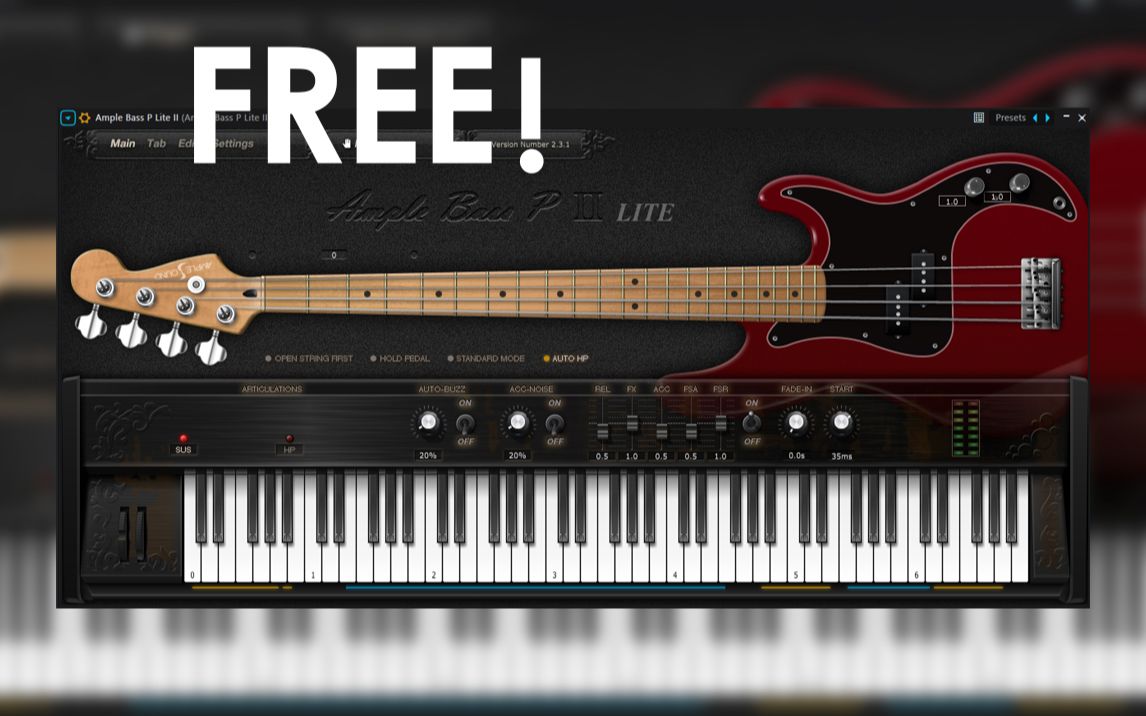 给大家分享一款非常棒的免费贝斯插件【ample bass p lite ii】免费却