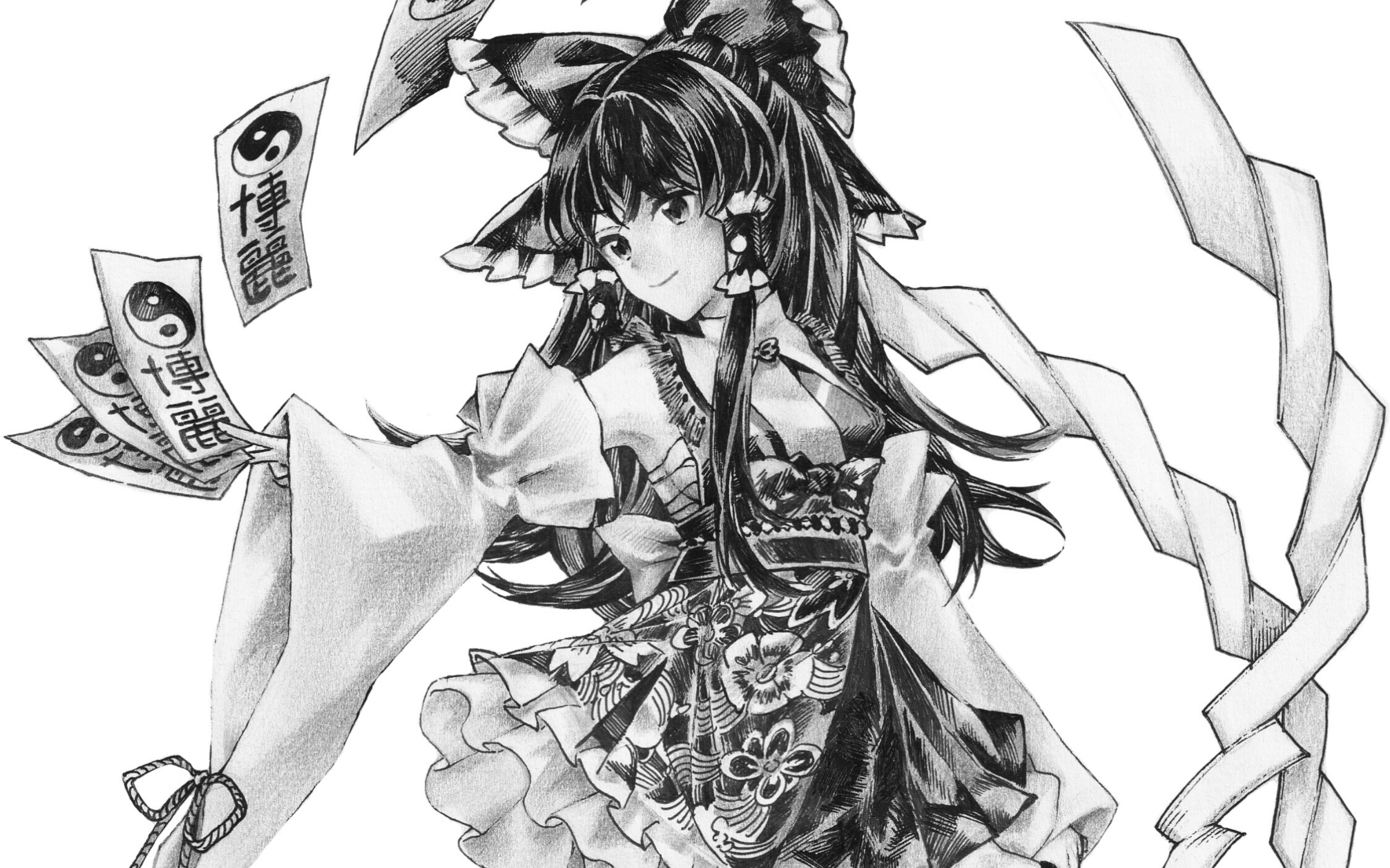 博丽灵梦手绘过程