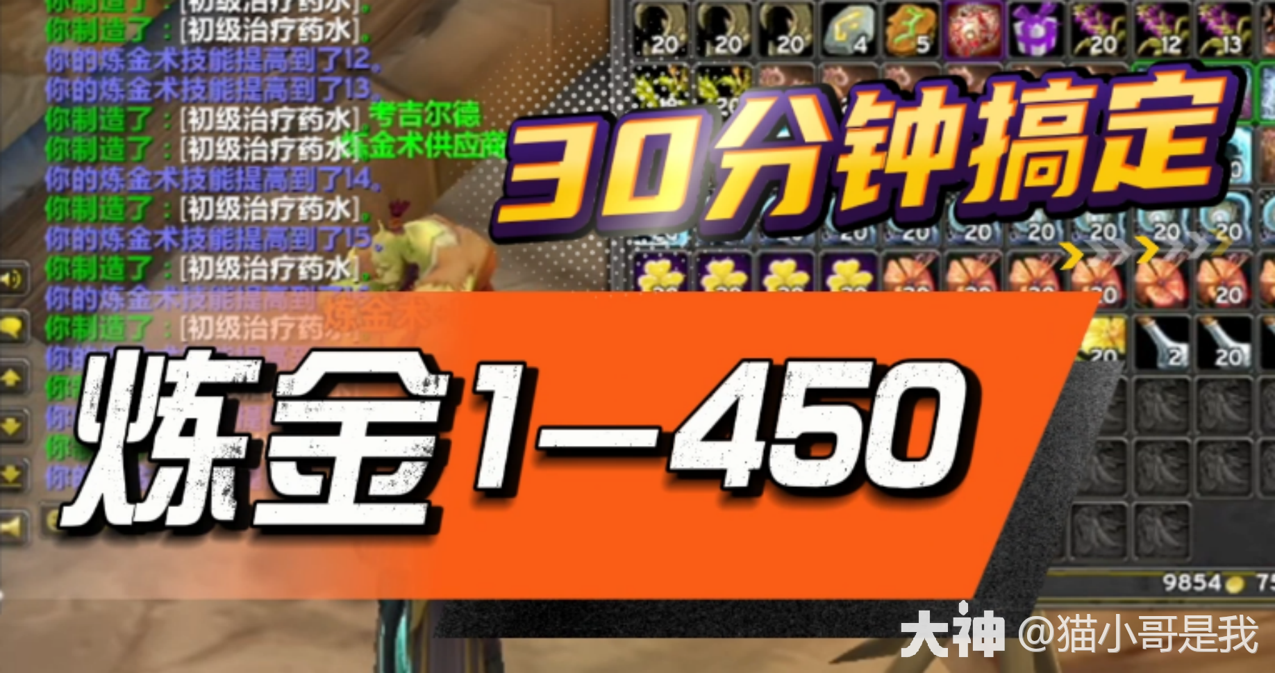 魔兽国服炼金1450详细攻略,30分钟搞定 视频内为炼金【药水大师】,如其他分支可考虑任务做完后直接遗忘,花费150G直接学习即可,当然【源生之能...