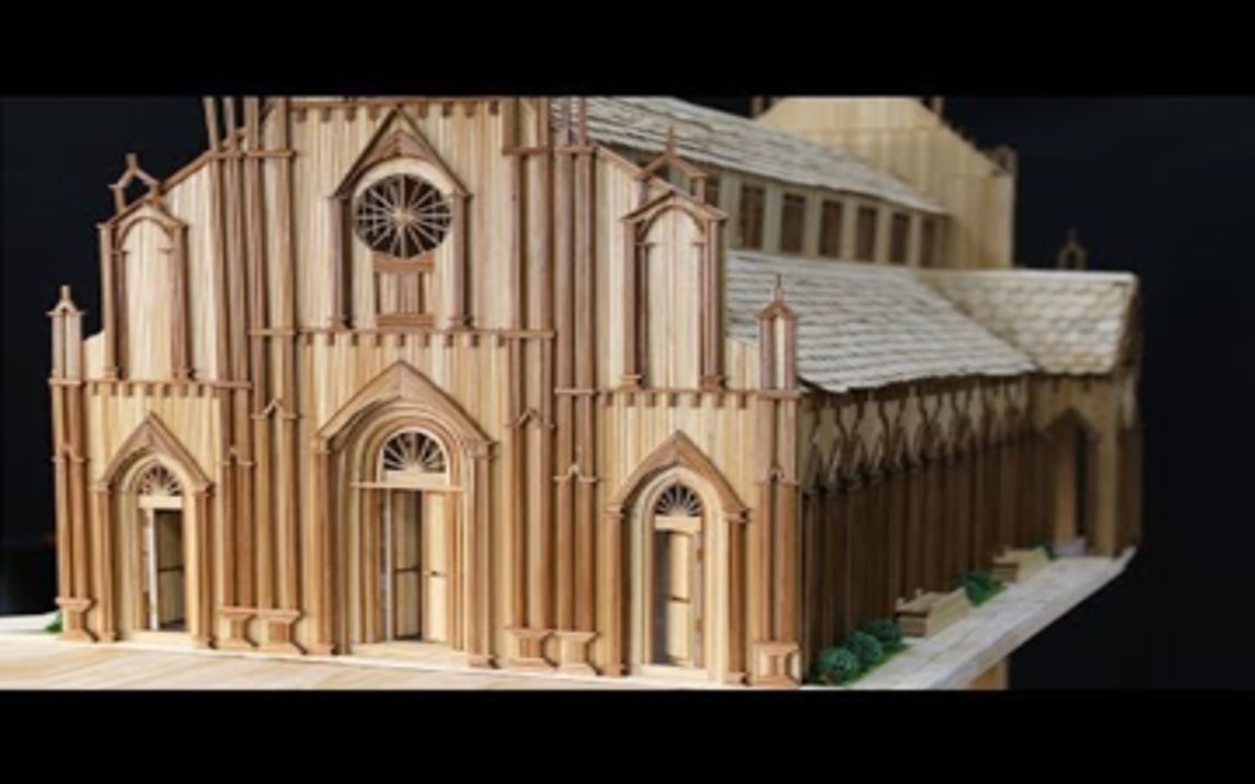 【外国小哥哥制作建筑模型系列】How to make a church with wooden sticks哔哩哔哩bilibili