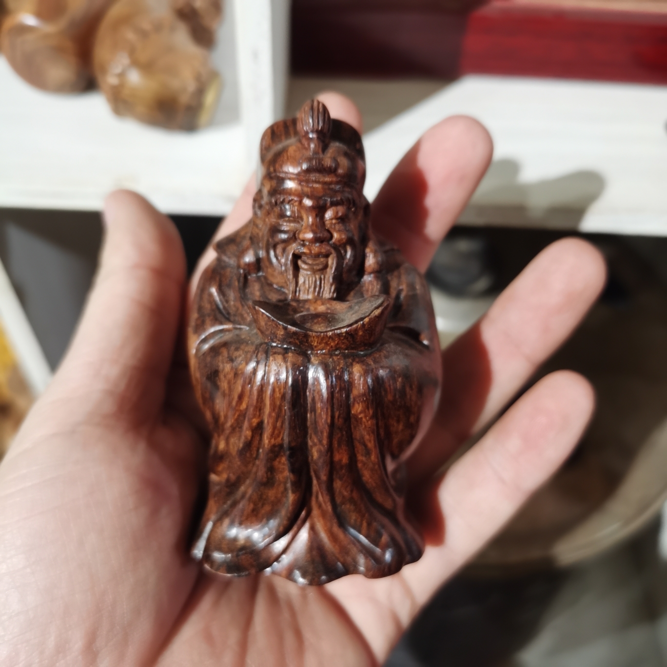 海南黄花梨福禄寿手把件海黄老料摆件木雕文玩工艺品收藏