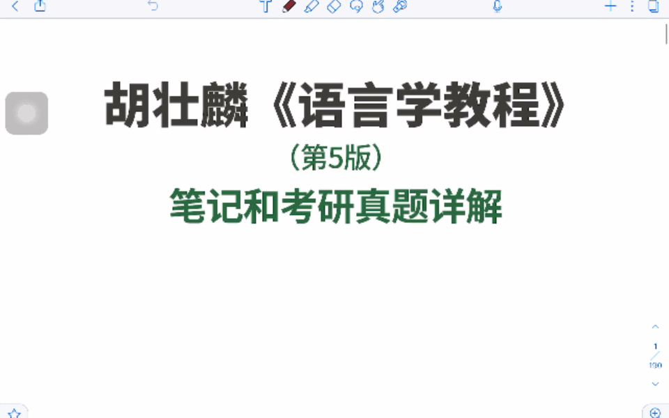 [图]胡壮麟语言学重点第一节（都有详细讲解噢！都精简成这样了还不来学！）