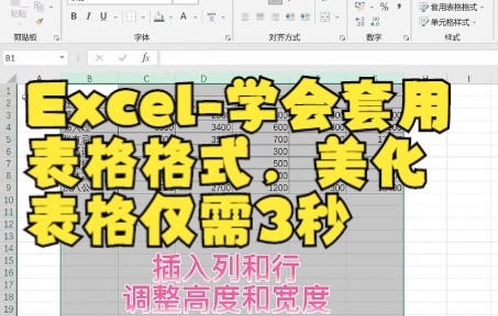 【excel表格制作】一秒钟真的能美化Excel么?哔哩哔哩bilibili