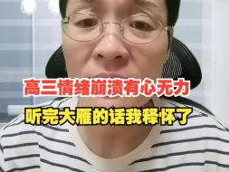 Download Video: 高三情绪崩溃有心无力，听完大雁的话我释怀了