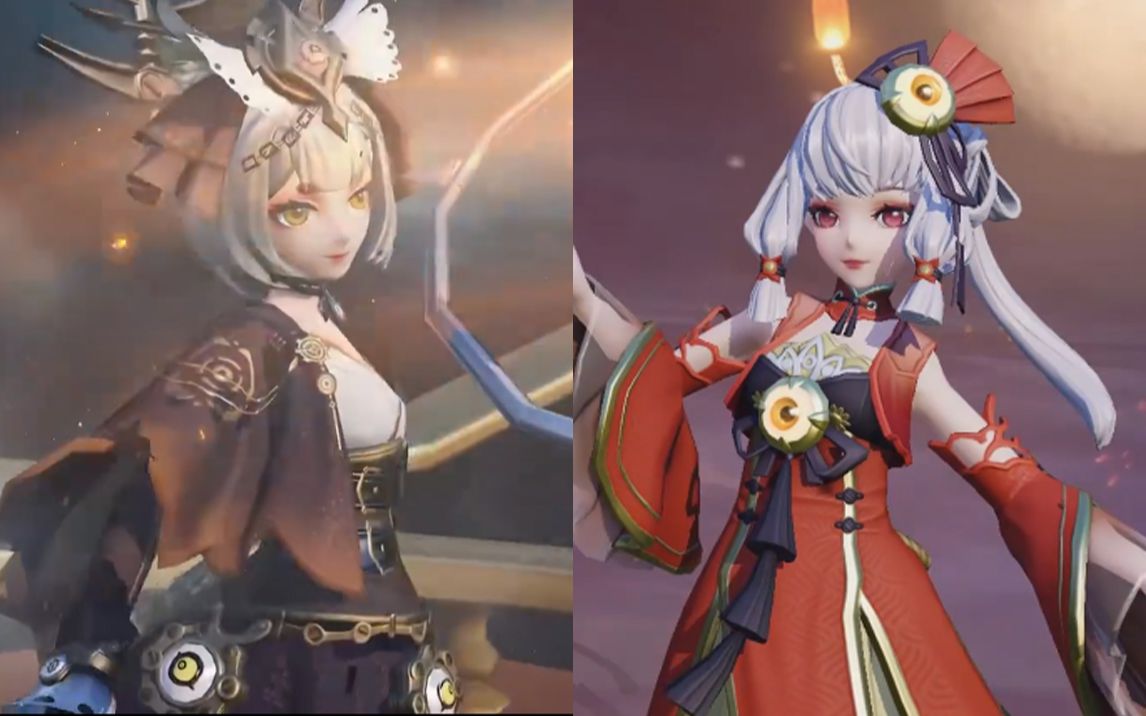 决战平安京百目鬼新皮肤蒸汽观测者vs灯盈月阑同屏慢放对比