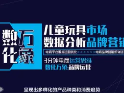 Download Video: 电商儿童玩具市场数据分析品牌营销【数化万象工作室】