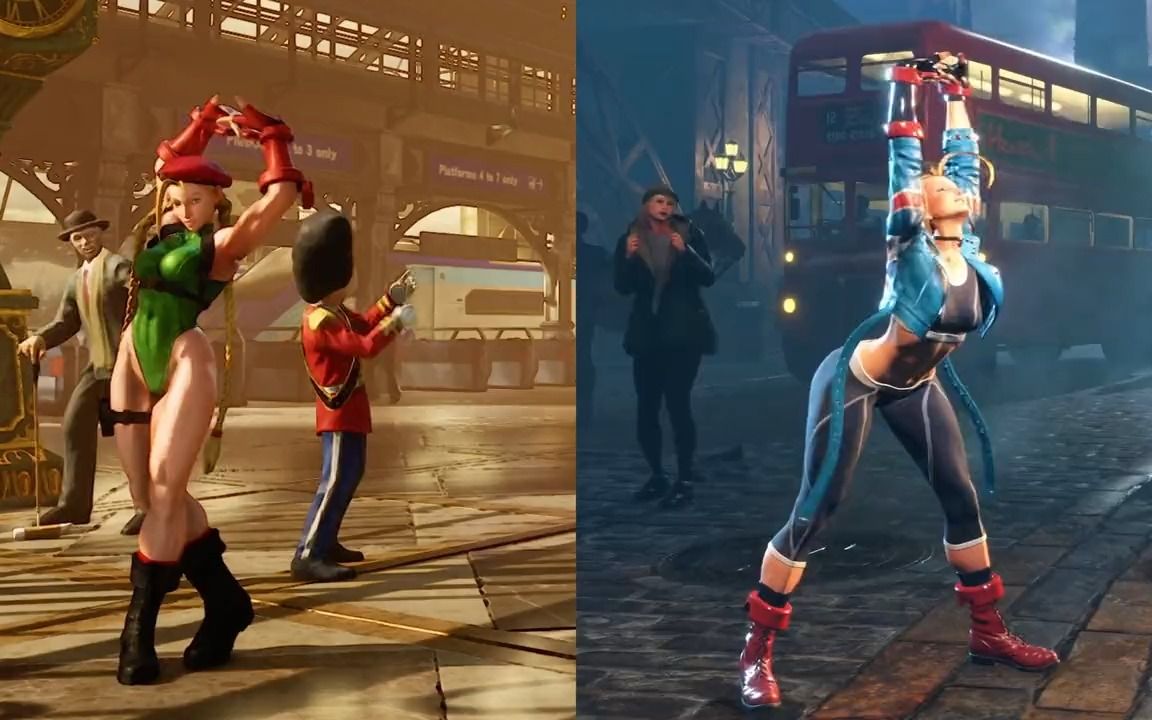 嘉米 动作造型 同步对比 街霸5 vs 街霸6 cammy 慢动作 凯米 卡普空