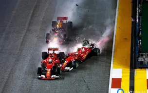 Скачать видео: 【F1惨案】新加坡惨案 法拉利全军覆没！2017新加站起步车载