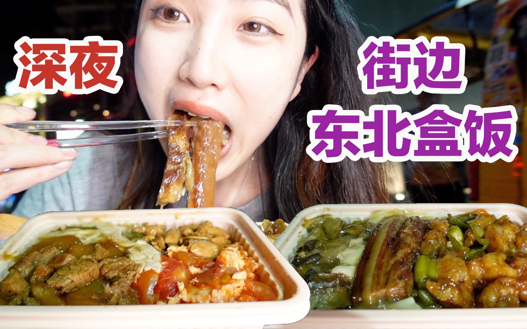 深夜街边东北盒饭~沉甸甸都是料!三亚探店/无广试吃员哔哩哔哩bilibili