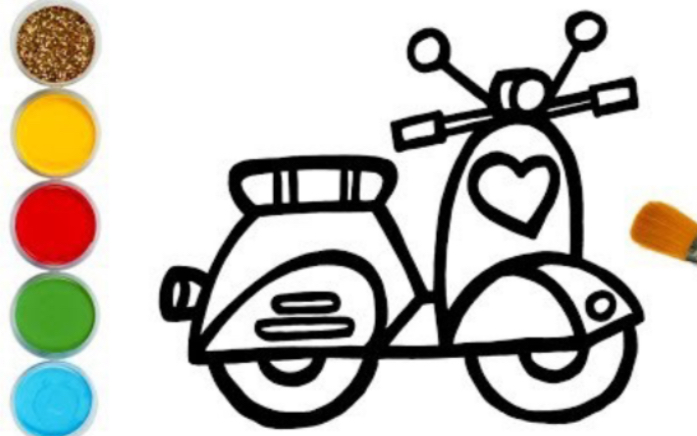 摩托车最简单的画法图片
