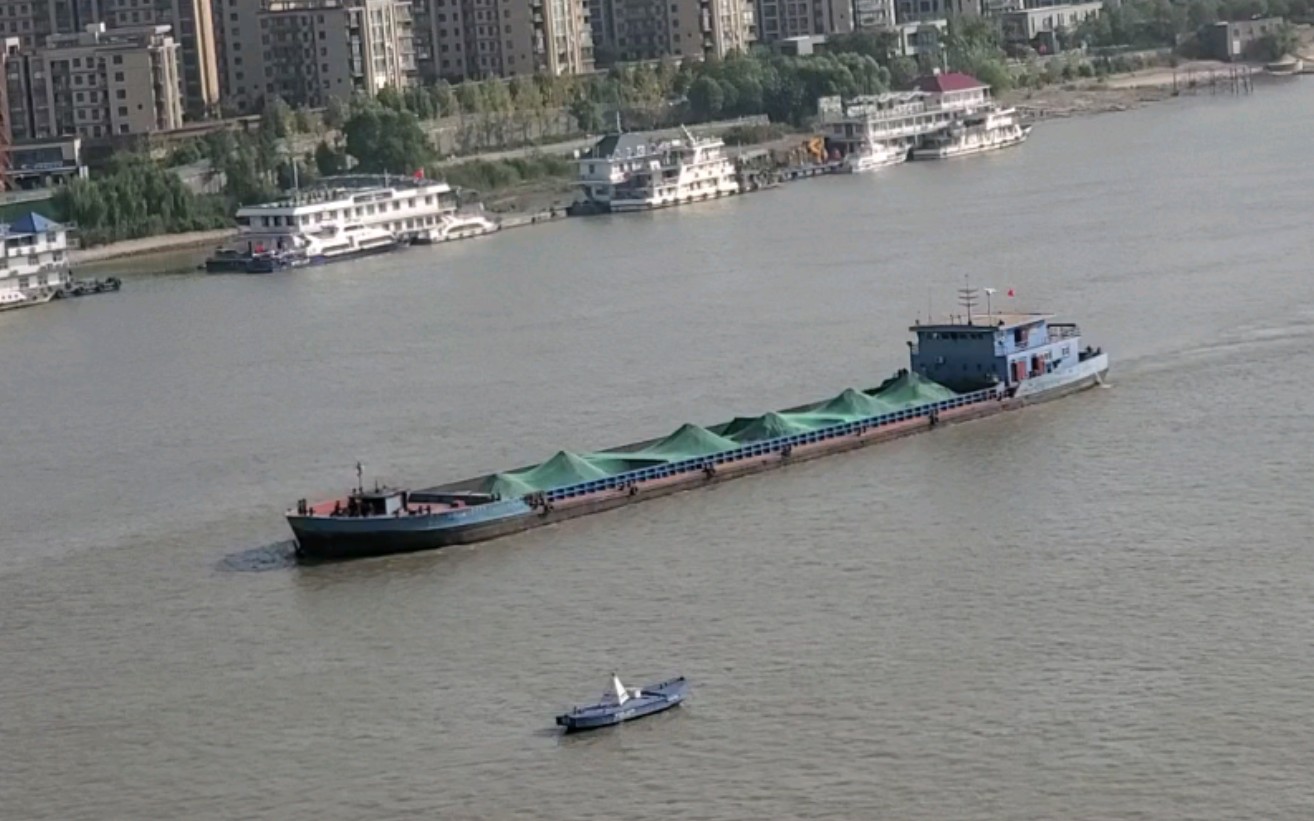 长江货运船只南京长江大桥段