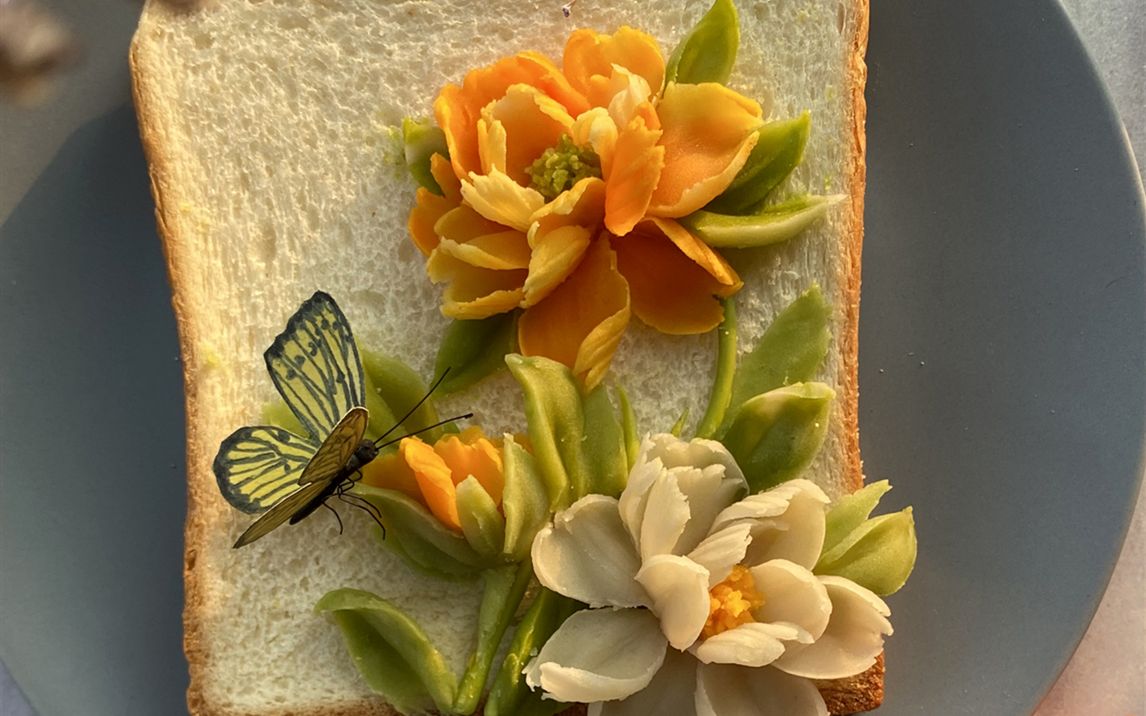 刮刀画牡丹教程