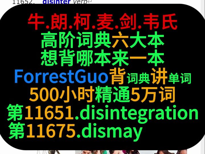 第1165111675词ForrestGuo背词典讲单词500小时精通5万词哔哩哔哩bilibili