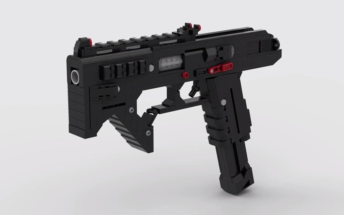 乐高moc教程 使命召唤 黑色行动3 l-car 9手枪 拼搭指南