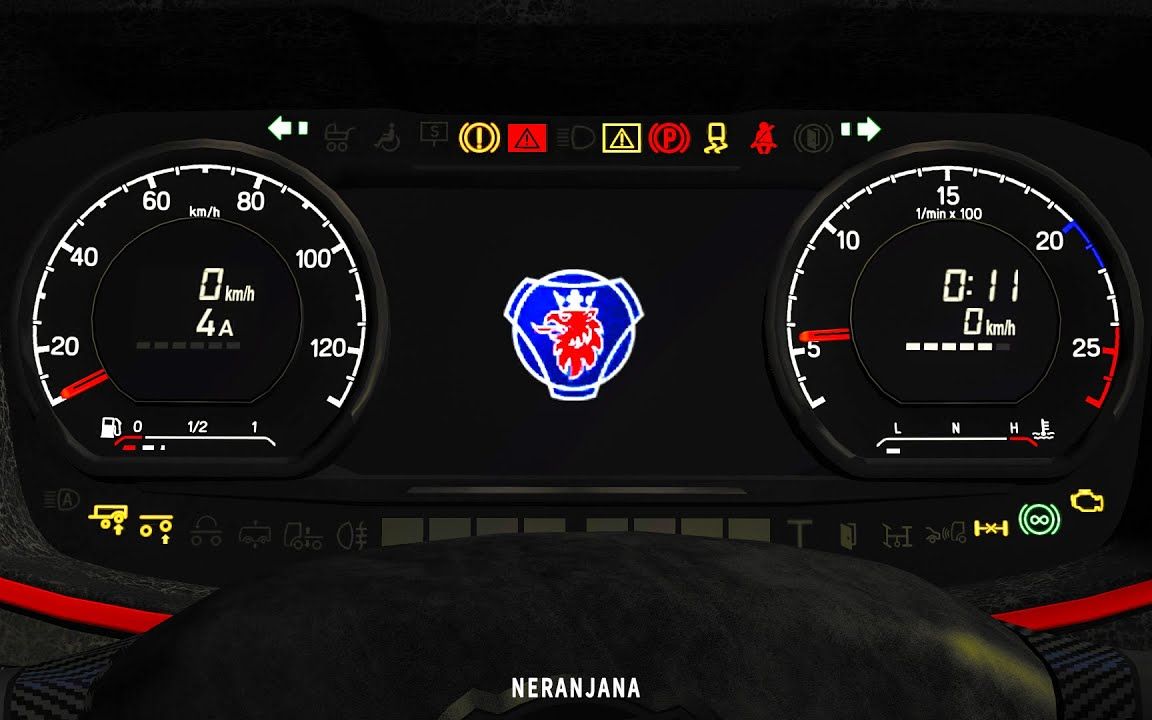 【youtube】欧卡2mod_斯堪尼亚ng仪表盘 by piva|next gen scania