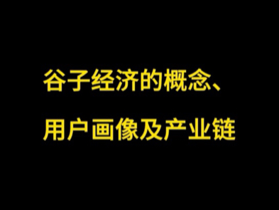 谷子经济概念、用户画像及产业链哔哩哔哩bilibili