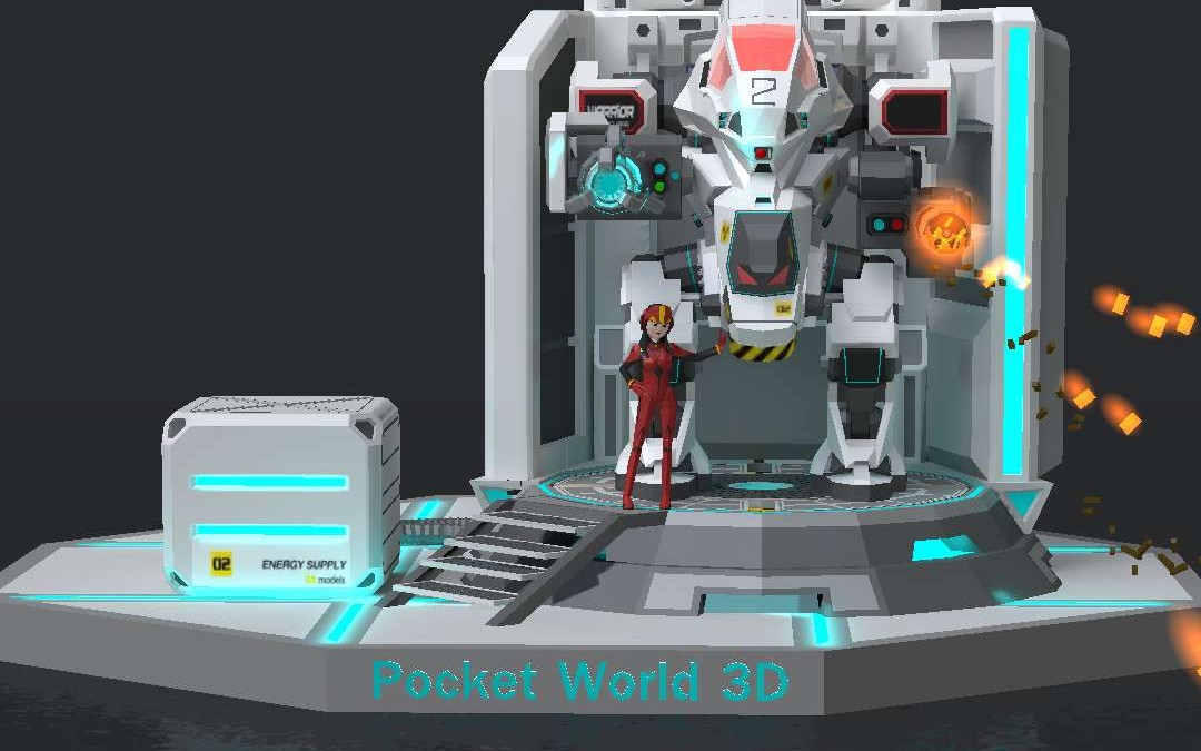 【十二阑/《我爱拼模型/pocket world 3d》】机甲·曙光2号 今天也是