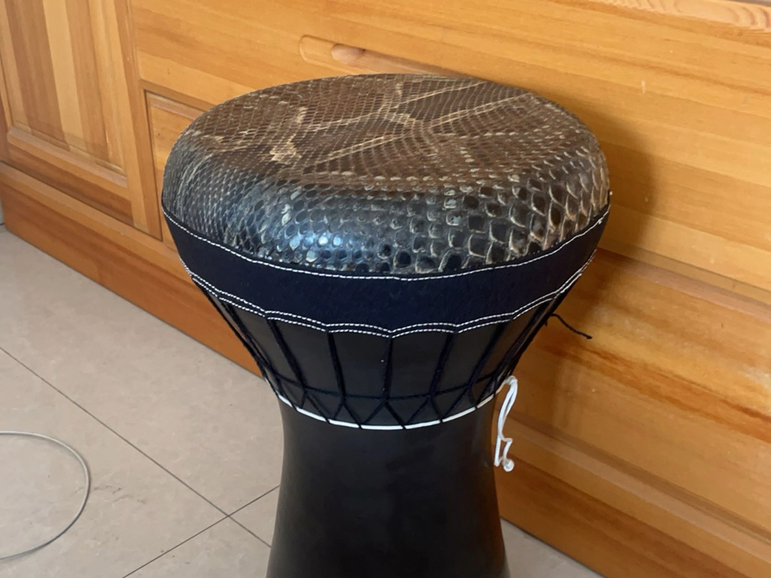 九寸蟒皮中东鼓陶鼓