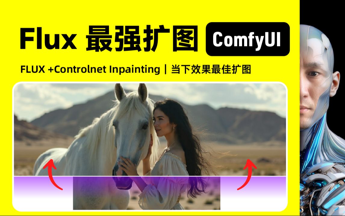 FLUX 最强扩图 OutPaint|Controlnet Inpainting|ComfyUI|工作流下载安装设置教程哔哩哔哩bilibili