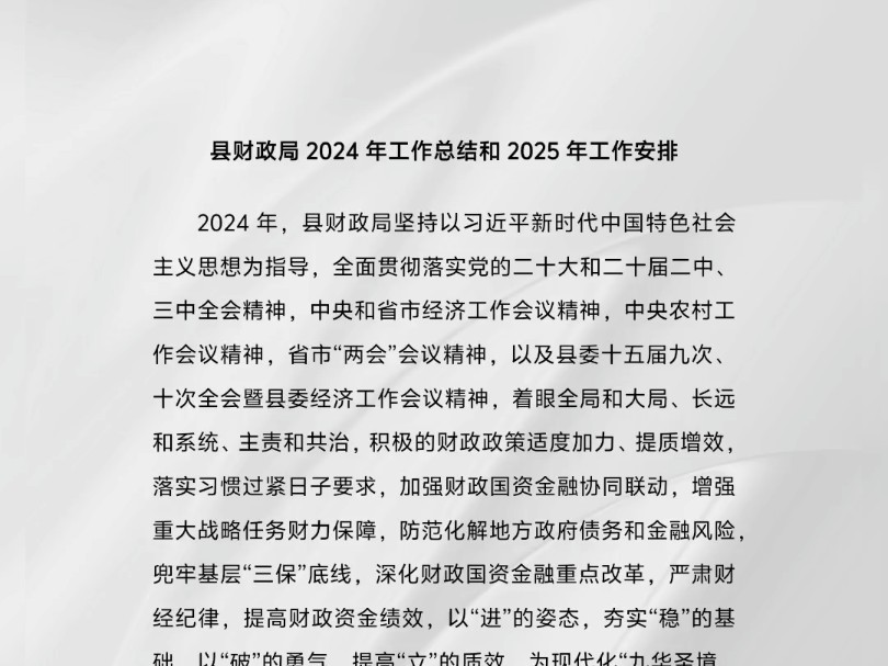 县财政局2024年工作总结和2025年工作安排哔哩哔哩bilibili