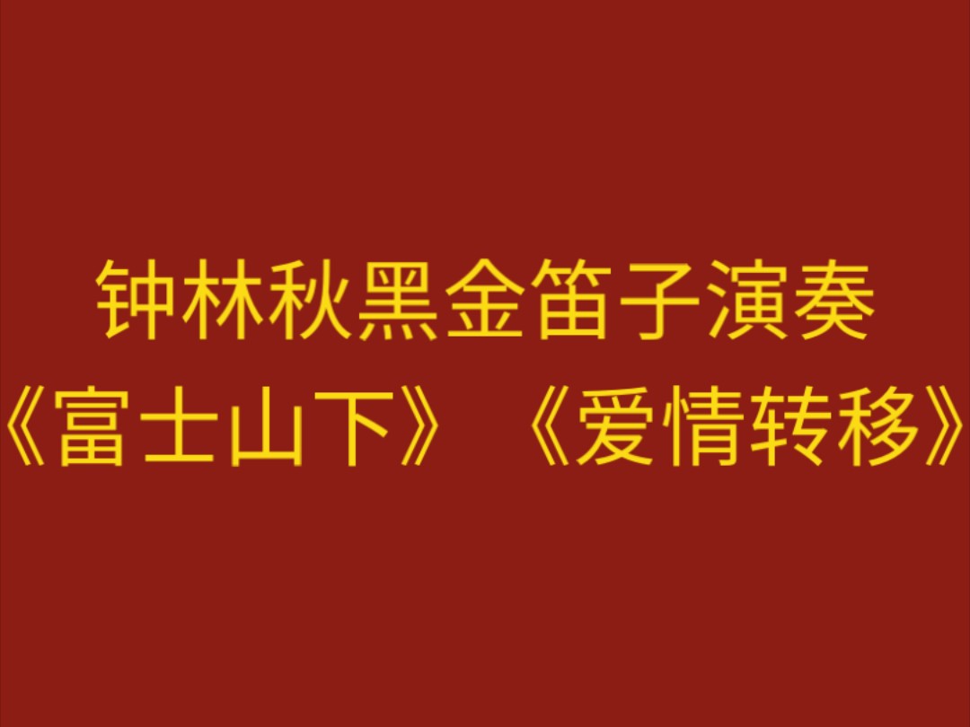 钟林秋黑金笛子演奏《富士山下》(《爱情转移》)哔哩哔哩bilibili