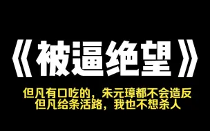 Descargar video: 小说推荐~《被逼绝望》但凡有口吃的，朱元璋都不会起义，但凡给条活路，我也不想杀人。