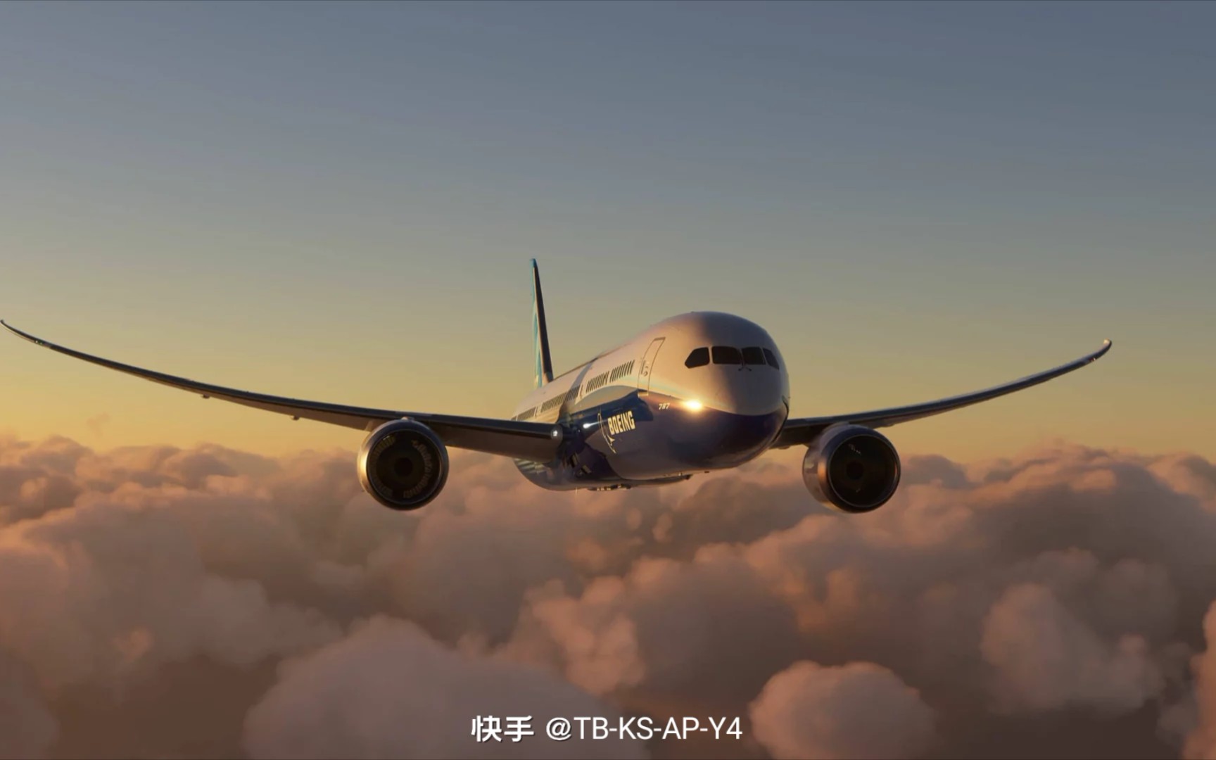 模拟航空飞行2021夕阳下的波音777300er到底是怎样的此视频和上一个为