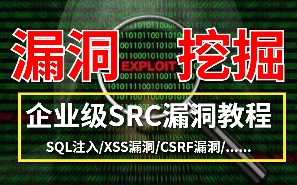 为什么黑客都要先会漏洞挖掘?网络安全常见漏洞挖掘教程,企业级SRC挖掘,全程实战无废话,保姆级手把手教学哔哩哔哩bilibili