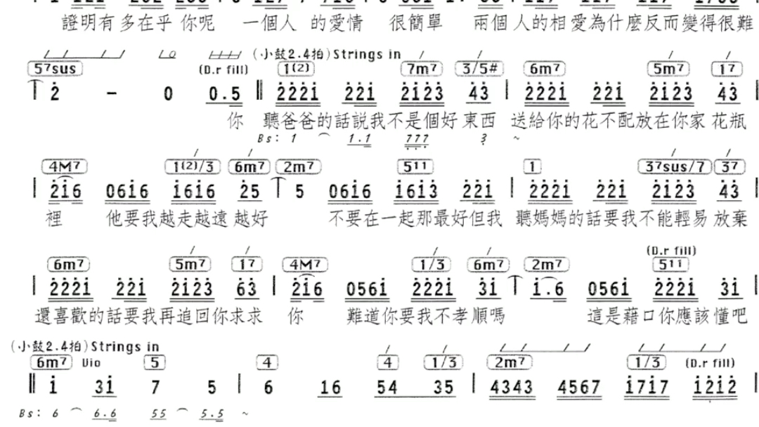 《听爸爸的话》和弦谱