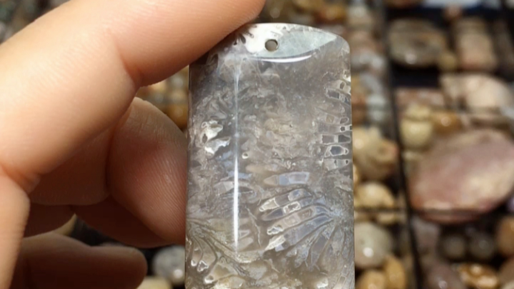 珊瑚玉蓝冰龙骨吊坠