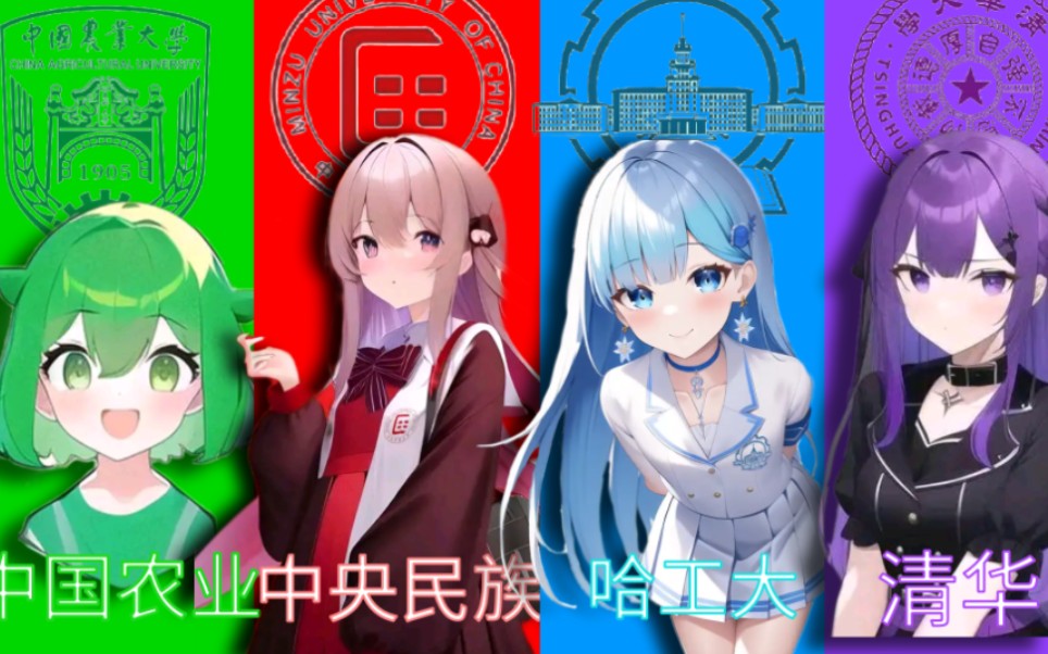 【AI绘画】985校徽娘合集哔哩哔哩bilibili