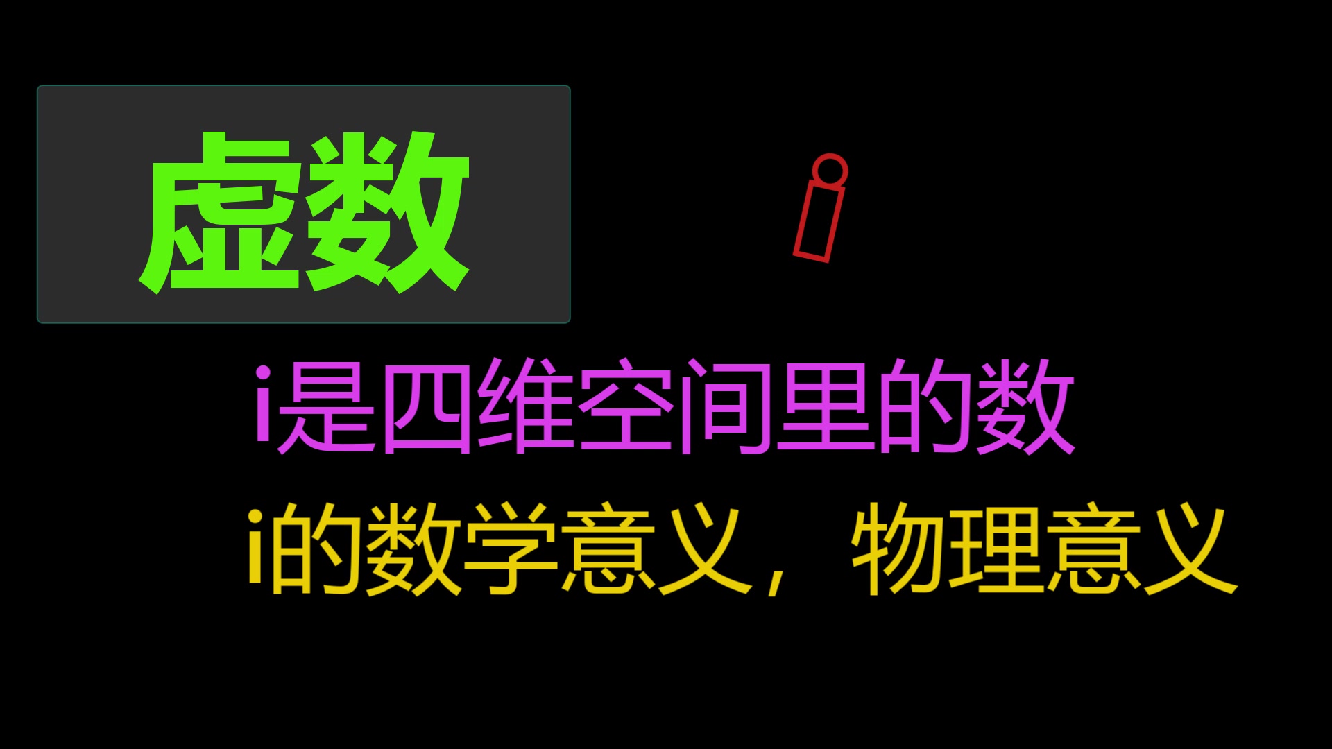 为什么说虚数是四维空间的数,10分说清楚虚数【manim】哔哩哔哩bilibili