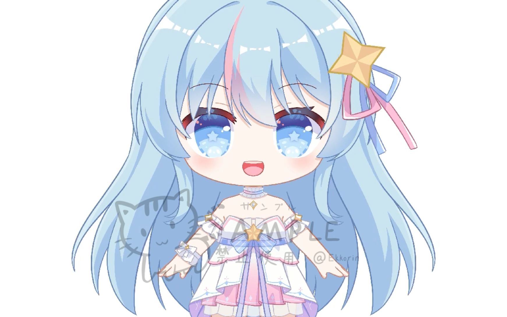 【绘画过程】一个q版live2d小人的出生与拆分过程～