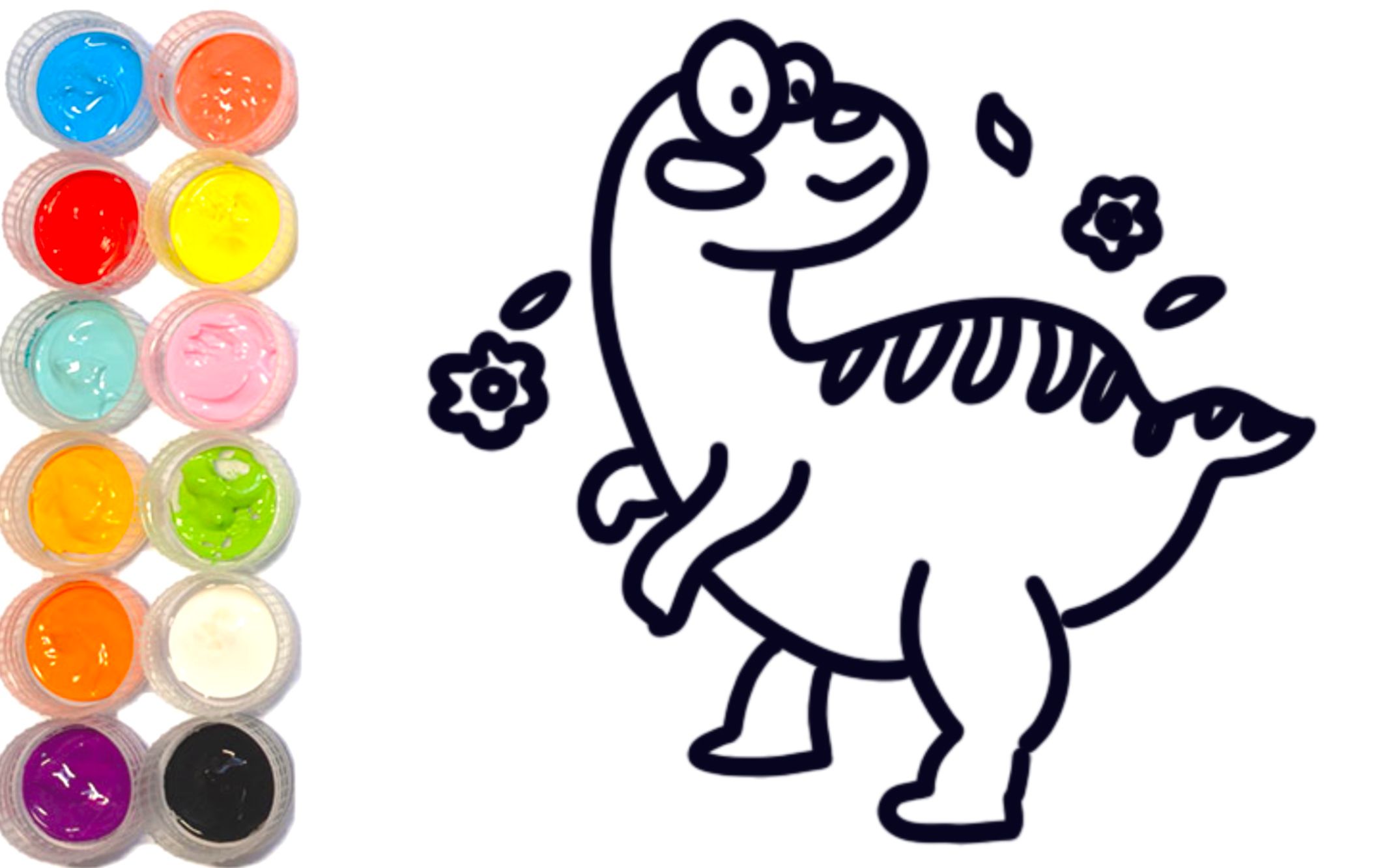 【少儿彩绘简笔画】穿越时空的小恐龙,这么多好吃好玩的,太棒啦