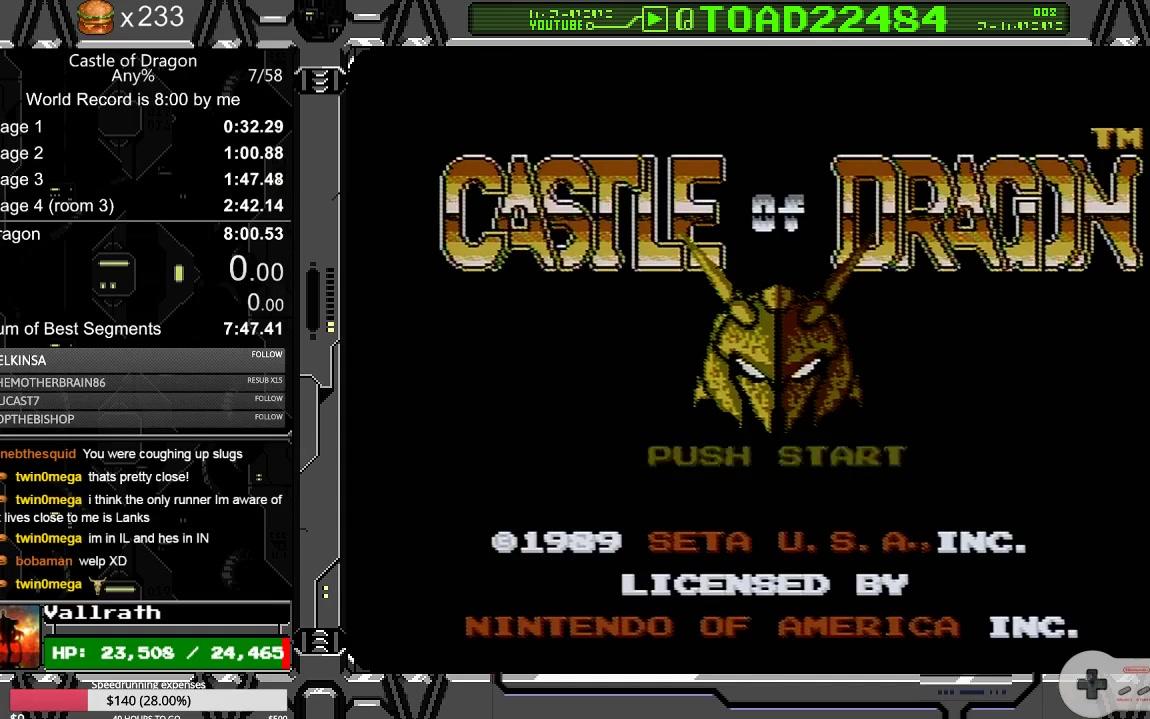 [图]fc龙之军团rta世界纪录by toad22484 Castle of Dragon WR in 7_57