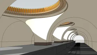 车站建模步骤分解  sketchup .素材by Ali Goshtasbi Rad