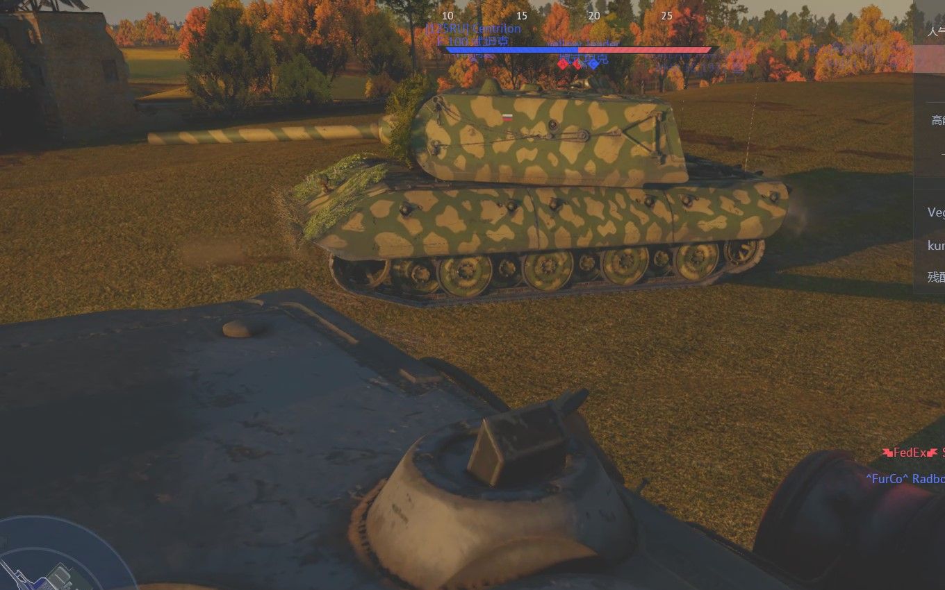 战争雷霆e100坦克与鼠式后勤双倍快乐