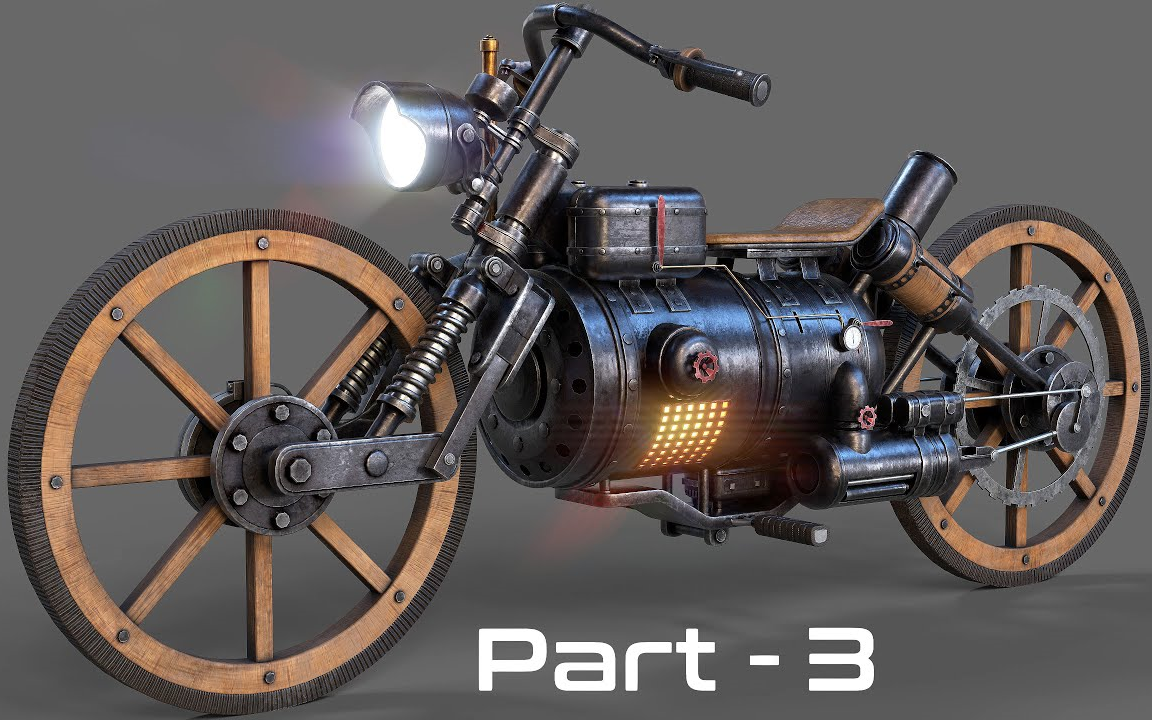 blender blender 实战系列 (复古蒸汽朋克摩托车)适合新人全流程