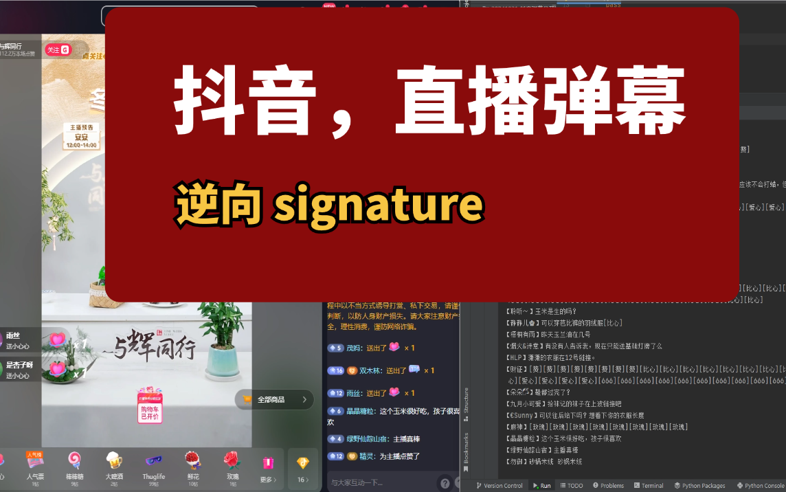 2024最最最新——爬虫逆向，抖音弹幕（直播间弹幕实时采集，爬虫逆向实战案例）-bili_90833382771-bili ...