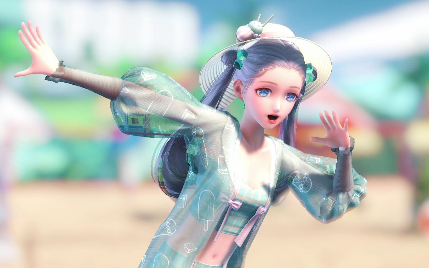 闪耀暖暖mmd一起去海边吧晴夏海风