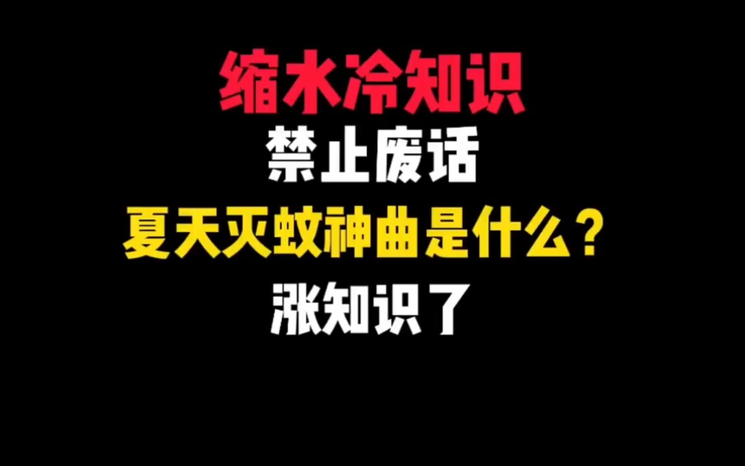 禁止废话:夏天灭蚊神曲是什么?哔哩哔哩bilibili