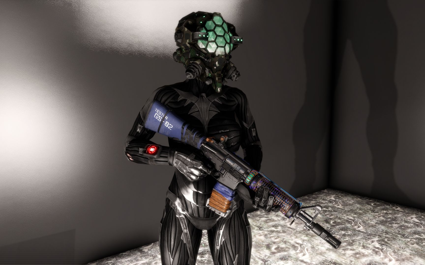 【辐射4】mod:蜂巢头盔 冷战m4特殊检视武器演示