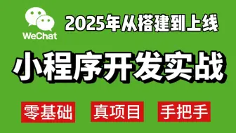 【2025】微信小程序开发教程，真正适合零基础小白的微信小程序实战课程，从零基础到项目发布全流程，带你一天速通微信小程序，学完即可创建属于自己的小程序
